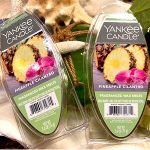NEW YANKEE CANDLE PINEAPPLE CILANTRO FRAGRANCED WAX MELTS 2.6 OZ.~LOT OF 2